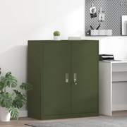 vidaXL Armário de arrumação Verde Oliva 90 x 40 x 105 cm Aço