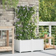 vidaXL Vasos de Jardim Branco 80 x 40 x 142 cm Aço