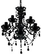 Lustre preto com 5 lâmpadas