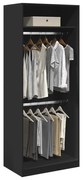 vidaXL Roupeiro 80x50x200 cm derivados de madeira preto