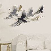 PAINEL DE PAREDE DE FERRO BIRD 90,8X6,4X50,8 CM MULTICOLORIDO