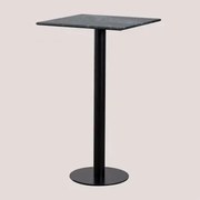 Mesa Alta De Bar Quadrada De Mármore (60x60 Cm) Rocher Mármore Verde & Preto - Sklum