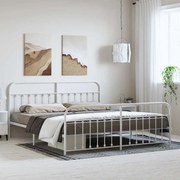 vidaXL Estrutura de cama com cabeceira e pés 193x203 cm metal branco