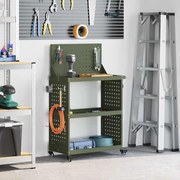 vidaXL Carro de Ferramentas Verde-oliva 65 x 35 x 111 cm