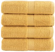 vidaXL Toalhas de bidé premium SOLUND 4 pcs 30x50 cm 600 gsm dourado