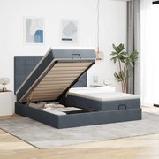 vidaXL Estrutura cama otomana colchões 180x200 cm cinzento escuro