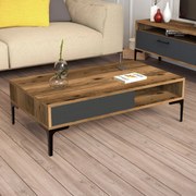 Mesa de Centro Istanbul – Nogueira e Antracite – 105x32,6x60 cm