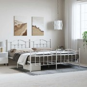 vidaXL Estrutura de cama com cabeceira e pés 193x203 cm metal branco