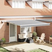 vidaXL Toldo retrátil manual com luzes LED 400x300cm antracite/branco