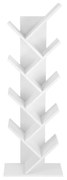 Estante em formato árvore com 8 prateleiras para sala ou escritório | VASAGLE | 50 x 25 x 141.5 cm | branco | LBC11WTV1.