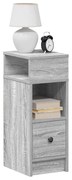 vidaXL Mesa de cabeceira com gaveta 25x31x66 cm cinzento sonoma