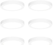 Conjunto de 6 focos embutidos ou de superfície brancos 18 cm incl. LED Dimmer de 3 níveis para quente - Trans