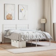 Estrutura de cama com cabeceira 135x190 cm metal branco