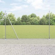 vidaXL Cerca de Arame Soldado com 7 Postes Flangeados 1.4x10 m Aço Galvanizado