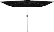 vidaXL Guarda-sol de Jardim Preto 295 x 295 x 245 cm Poliéster e Aço
