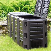 Compostor rápido plástico 1600L 261x72x83cm Preto