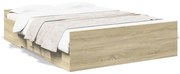 vidaXL Estrutura de cama c/ gavetas derivados madeira carvalho sonoma