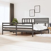 vidaXL Estrutura de cama 200x200 cm madeira maciça cinzento