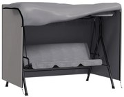 Outsunny Capa para Móveis de Jardim Capa Protetora para Baloiços de Exterior com Fecho de Correr 205x124x164 cm Cinza Claro | Aosom Portugal