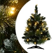 vidaXL Árvore de Natal artificial pré-iluminada + suportes PVC verde