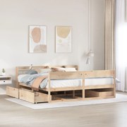 vidaXL Cama sem colchão 200x200 cm madeira de pinho maciça