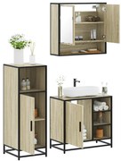 vidaXL 3 pcs conj. móveis casa banho derivados madeira carvalho sonoma