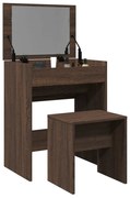 Toucador e banco 60x40x113,5 cm carvalho castanho