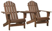 vidaXL Cadeiras jardim Adirondack + mesa centro madeira abeto castanho