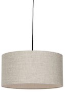 Candeeiro de teto rústico preto com cúpula bege 50 cm - Combi 1 Moderno