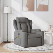 Poltrona de massagens reclinável tecido cinzento-escuro