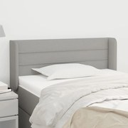 Cabeceira de cama c/ abas tecido 103x16x78/88 cm cinzento-claro