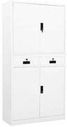 vidaXL Armário de escritório 90x40x180 cm aço branco