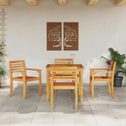vidaXL Conjunto de Jantar de Jardim 5 pcs 85 x 85 x 75 cm