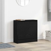 vidaXL Armário de Sapatos com porta Carvalho Preto 60 x 21 x 57 cm