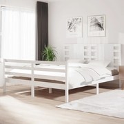 Estrutura de cama 160x200 cm madeira de pinho maciça branco