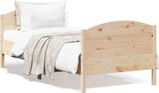 vidaXL Cama sem colchão 75x190 cm madeira de pinho maciça