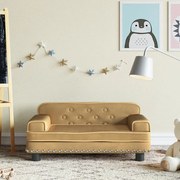 vidaXL Sofá infantil 70x45x30 cm veludo castanho