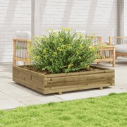 vidaXL Vaso/floreira de jardim 110x110x26,5cm madeira pinho impregnada