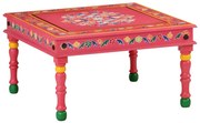 Mesa de centro pintada à mão mangueira maciça rosa