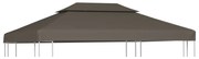 vidaXL Cobertura gazebo c/ 2 camadas 310 g/m² 4x3 m cinza-acastanhado