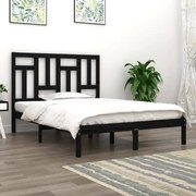 Estrutura cama dupla pequena 120x190 cm madeira maciça preto