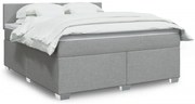 vidaXL Cama com molas/colchão 180x200 cm tecido cinzento-claro