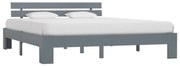 vidaXL Estrutura de cama com cabeceira 160x200cm pinho maciço cinzento