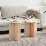 vidaXL Mesa de centro 2 pcs Natural 41,5 x 41,5 x 41 cm