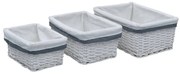 vidaXL 3 pcs conjunto de cestos de encastrar salgueiro branco