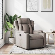 vidaXL Poltrona reclinável tecido cinzento-acastanhado