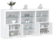 vidaXL Aparador com luzes LED 181,5x37x100 cm branco