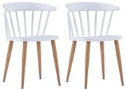 Cadeiras de jantar 2 pcs plástico branco