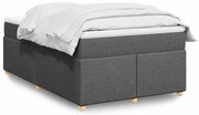 Cama boxspring com colchão 120x190 cm tecido cinzento-escuro