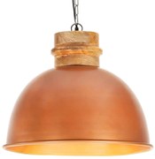 vidaXL Candeeiro de teto industrial redondo 50 cm E27 mangueira cobre